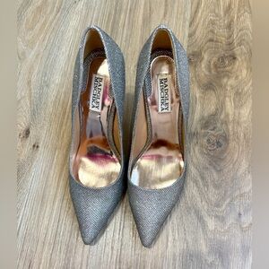 Badgley Mischka Luster Metallic Pointed-Toe Pumps – Size 8